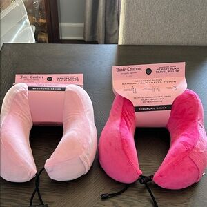 Juicy Couture Pink or Fuchsia Memory Foam Travel Pillows PICK ONE